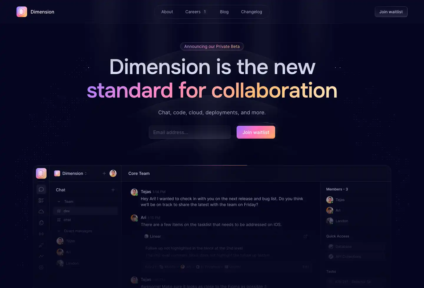 Dimension โ The new standard for collaboration.